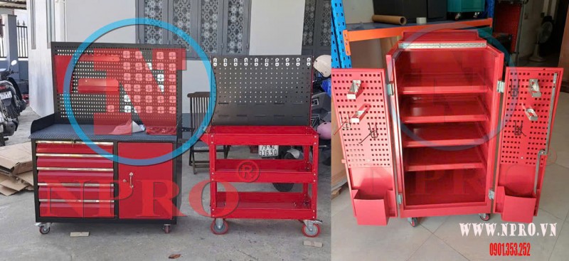 Tủ / kệ để đồ nghề Npro - Xe đẩy 3 ngăn giao hàng trên TQ