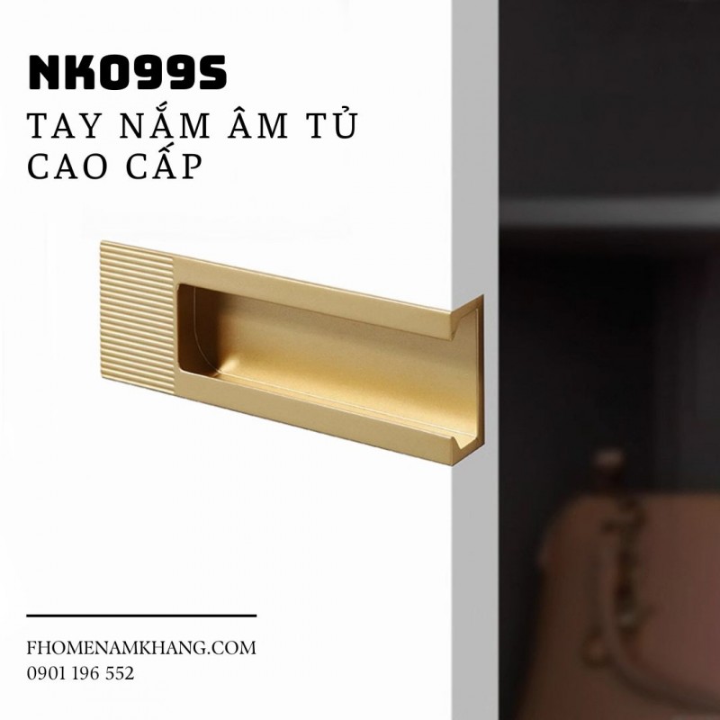 Tay nắm âm tủ hợp kim cao cấp NK099S | Zalo 0901 196 552 