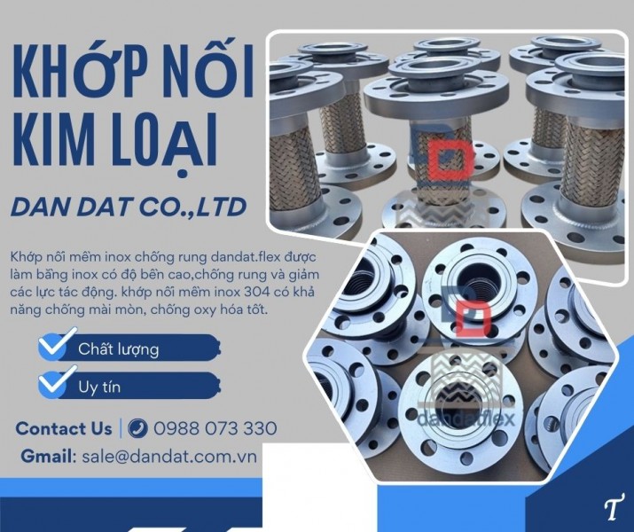 Khớp nối chống rung máy phát, khớp nối mềm nối bích chịu nhiệt, khớp nối kim loại nối ren