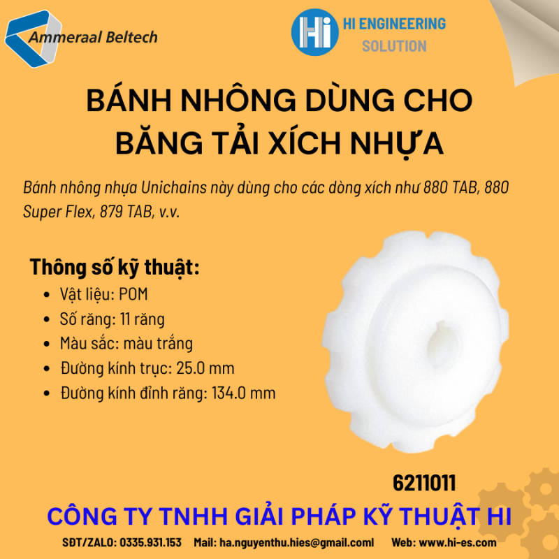Bánh nhông dùng cho băng tải xích nhựa