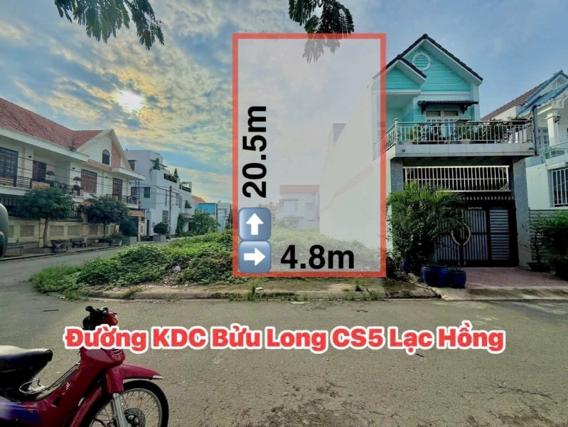 Hàng hiếm, lô KDC Bửu Long ngang 4,8m, giá siêu rẻ chỉ 3tỷ250