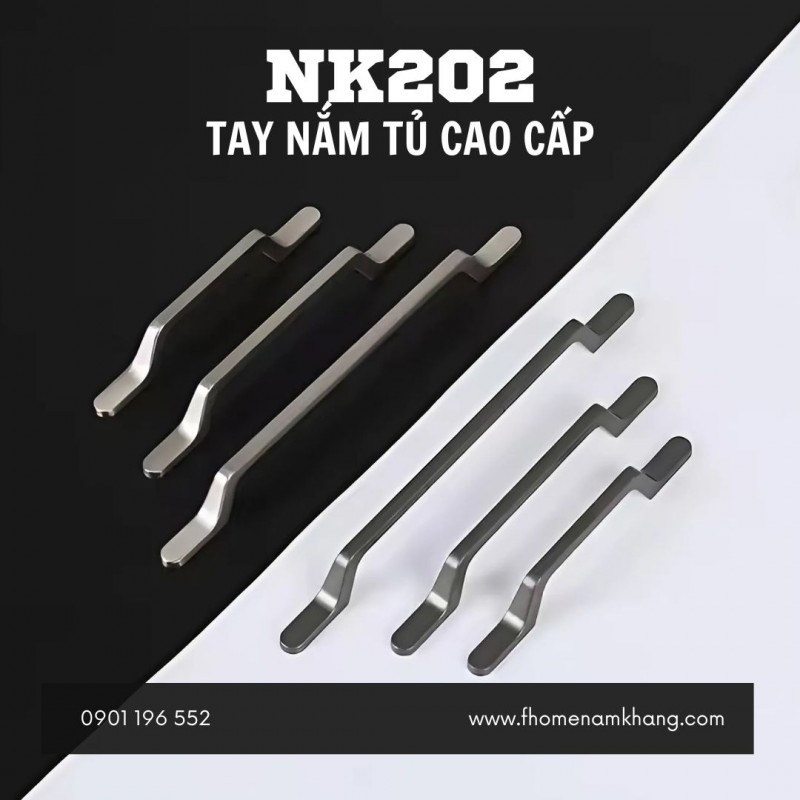 Tay nắm tủ dạng thanh trơn nhỏ gọn NK202 | Zalo 0901 196 552