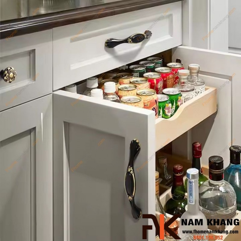 Tay nắm tủ đồng phối hoa văn cổ điển NK203 | Zalo 0901 196 552