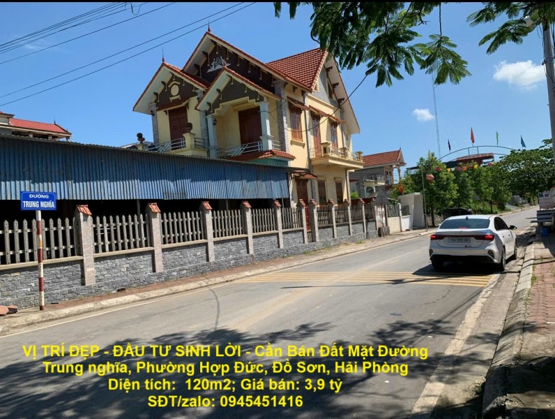 VỊ TRÍ ĐẸP - ĐẦU TƯ SINH LỜI - Cần Bán Đất Mặt Đường Trung nghĩa, Phường Hợp Đức, Đồ Sơn, Hải Phòng