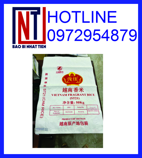 Bao PP dệt đựng 50kg, bao PP dệt đựng gạo 50kg