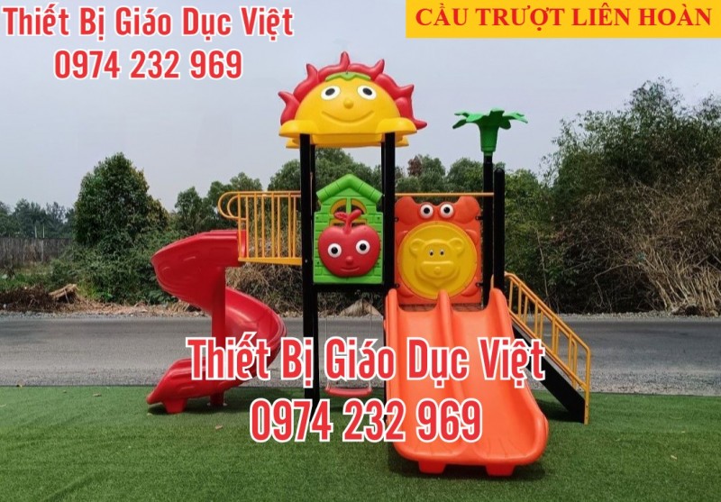Bộ cầu trượt liên hoàn, cầu trượt liên hoàn cho bé
