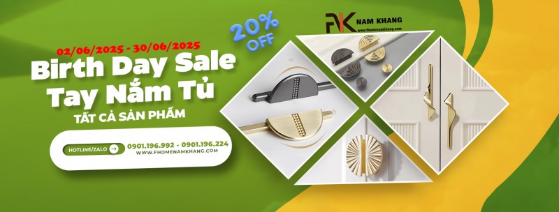 Nhận ngay ưu đãi 20% - Tay nắm tủ cao cấp tại FHomeNamKhang