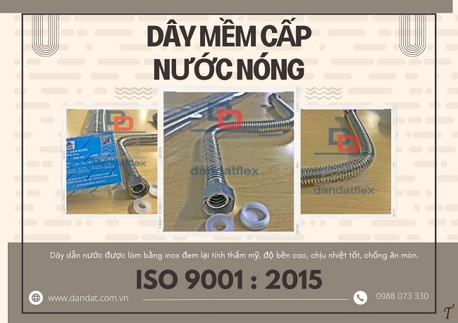 Ống dẫn nước inox nóng lạnh, dây mềm cấp nước nóng, dây dẫn nước inox ruột gà