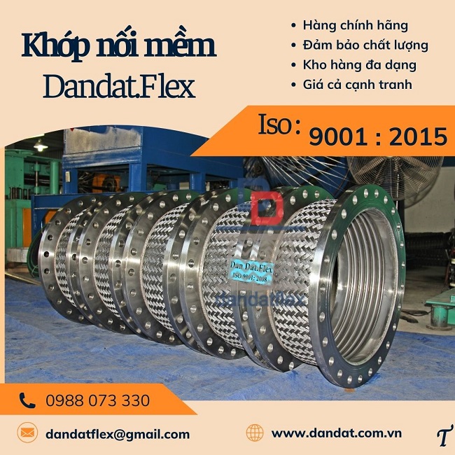 Khớp nối mềm inox dẫn hóa chất, khớp chống rung máy bơm, khớp nối giảm chấn máy phát điện