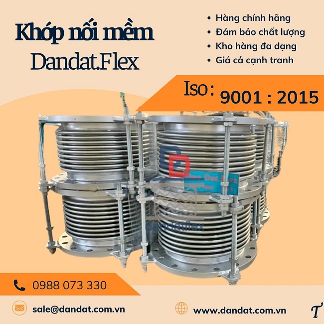 Khớp nối mềm inox dẫn hóa chất, khớp chống rung máy bơm, khớp nối giảm chấn máy phát điện