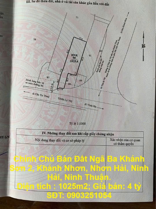 Chính Chủ Bán Đất Ngã Ba Khánh Sơn 2, Khánh Nhơn, Nhơn Hải, Ninh Hải, Ninh Thuận.
