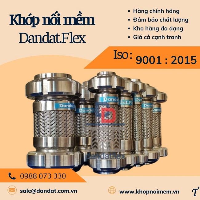 Khớp nối mềm inox nối ren, khớp nối chống rung inox chịu nhiệt, khớp nối giảm chấn máy phát điện