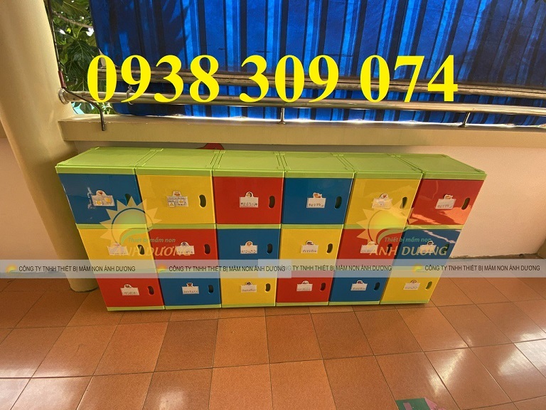 Tủ nhựa đựng cặp mầm non, Tủ đựng balo mầm non bằng nhựa