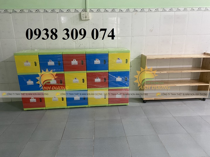 Tủ nhựa đựng cặp mầm non, Tủ đựng balo mầm non bằng nhựa
