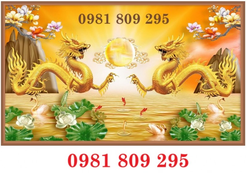 Tranh gạch ốp tường hình rồng 3d 