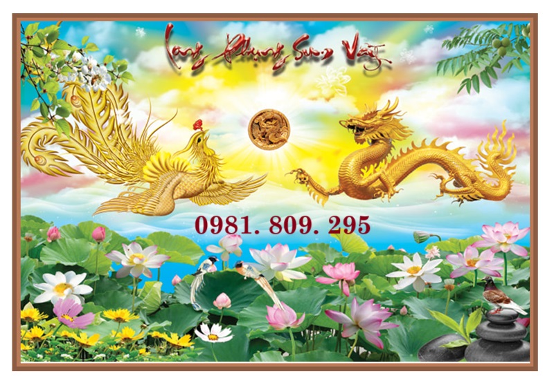 Tranh gạch ốp tường hình rồng 3d 