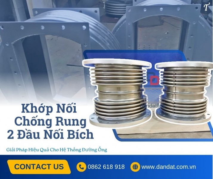 Khớp nối inox giảm rung, khớp chống rung inox cho máy bơm, khớp nối mềm giảm chấn