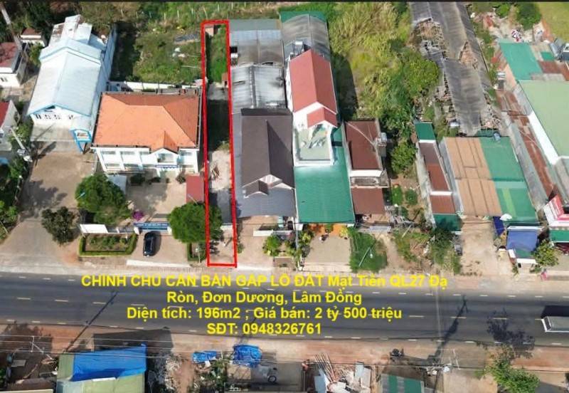 ĐẤT ĐẸP – GIÁ ĐẦU TƯ - CHÍNH CHỦ CẦN BÁN GẤP LÔ ĐẤT Mặt Tiền QL27 Đơn Dương, Lâm Đồng