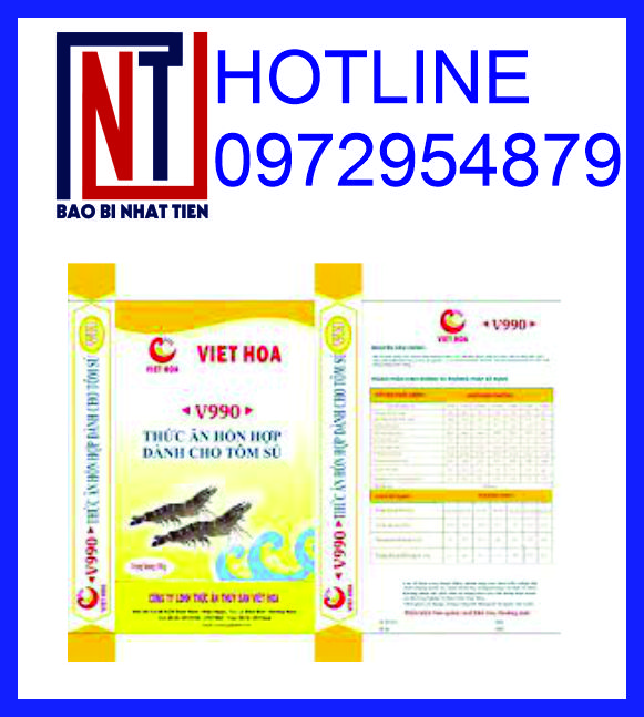 Bao bì thức ăn thủy sản, bao PP dệt đựng hạt zeolite