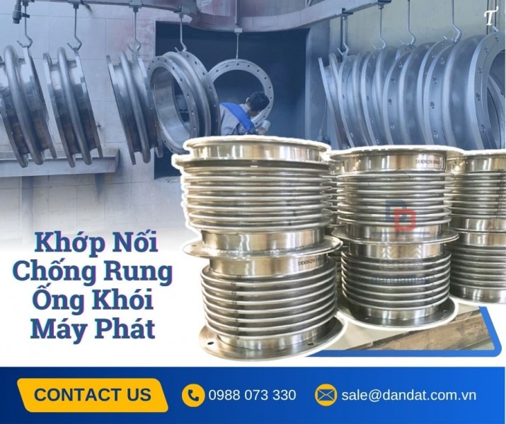 Khớp nối mềm inox nối bích, khớp nối chống rung có pasty, khớp nối mềm inox công nghiệp