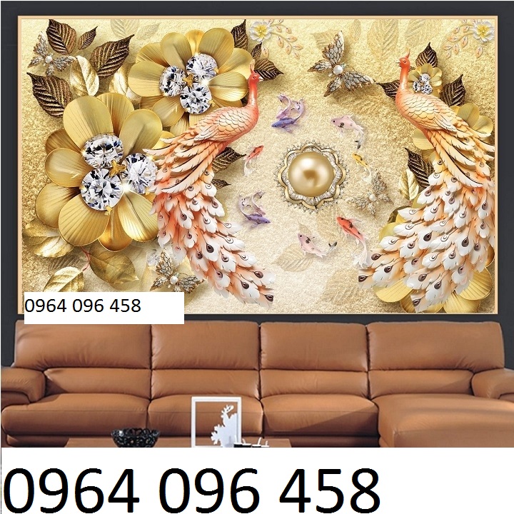 Tranh gạch 3d trang trí phòng khách đẹp - NBV44