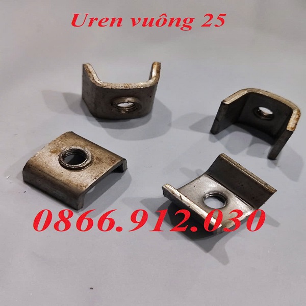 Uren vuông 25mm, pát sắt chữ u một lỗ vuông 25mm