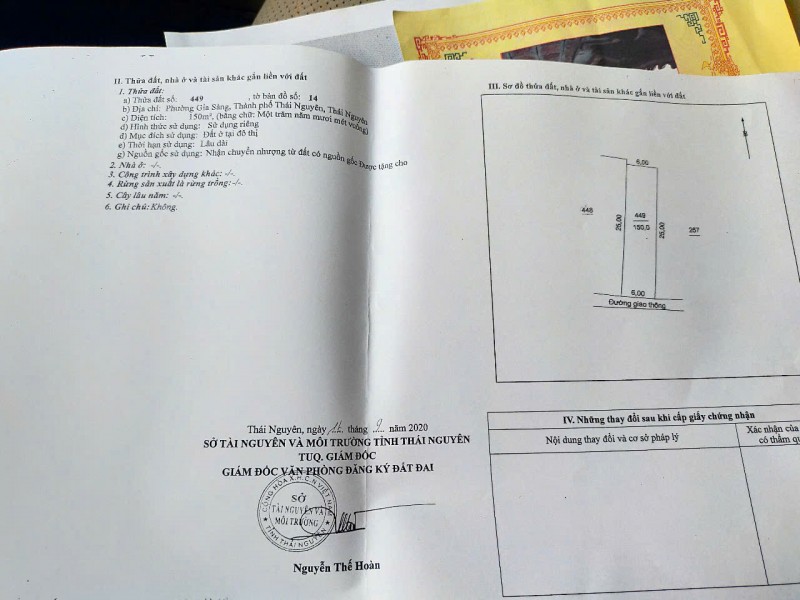 BÁN GẤP LÔ ĐẤT ĐẸP TRUNG TÂM PHƯỜNG GIA SÀNG – TP. THÁI NGUYÊN