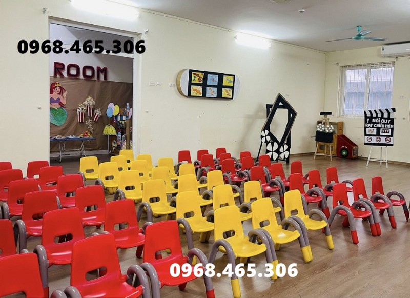 Ghế nhựa vịn tay mầm non, ghế nhựa đúc mầm non