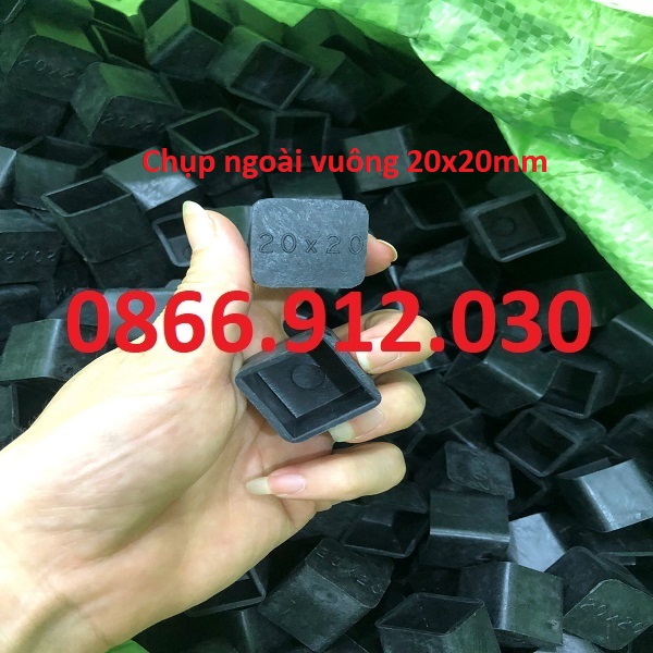 Các loại nút nhựa bịt đầu sắt hộp vuông 20x20mm 
