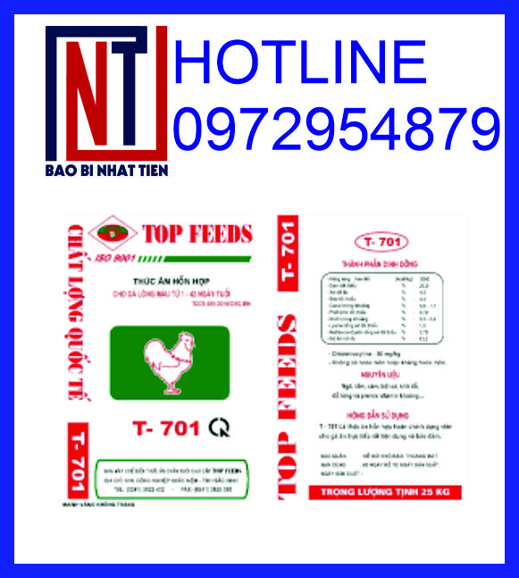 Bao PP in flexo đựng thức ăn chăn nuôi, sản xuất bao bì thức ăn chăn nuôi