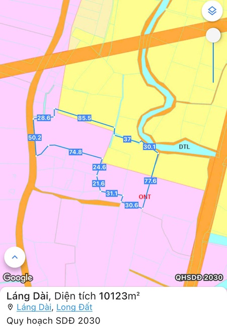 CHÍNH CHỦ BÁN ĐẤT LỚN GẦN BIỂN, KHU CÔNG NGHIỆP Xã Láng Dài, Huyện Long Đất, Bà Rịa - Vũng Tàu.