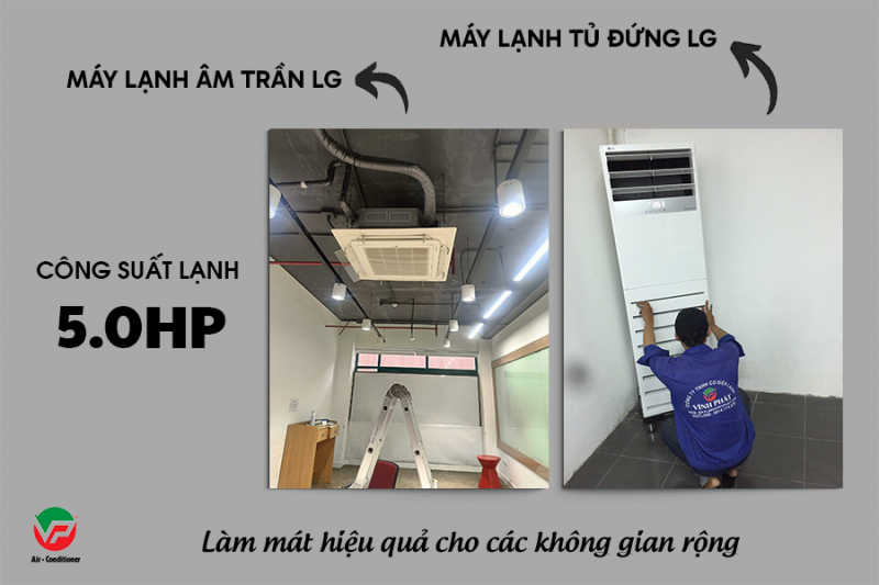 Điều hòa thương hiệu LG công suất 5HP làm mát hiệu quả không gian rộng