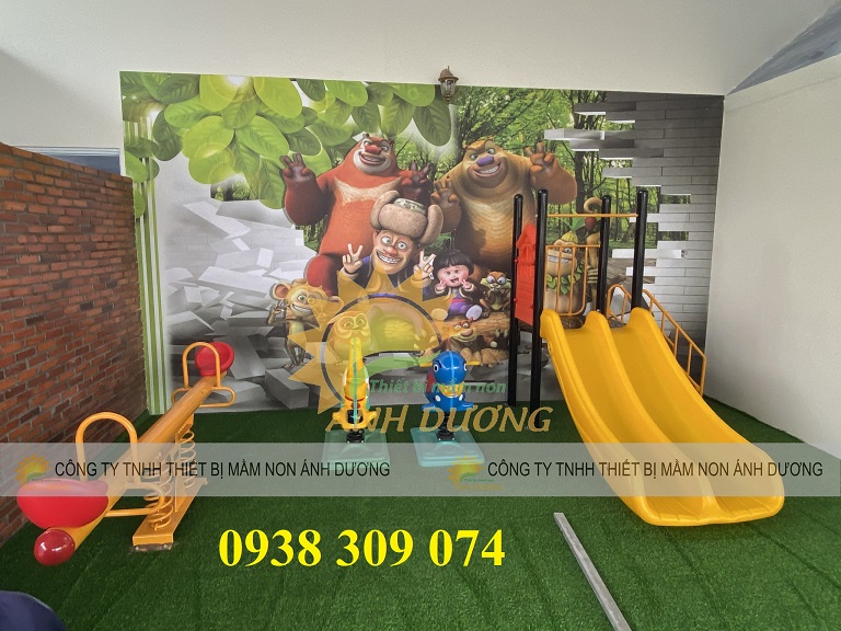 Cầu trượt khu vui chơi , thú nhún lò xo, bập bênh trẻ em