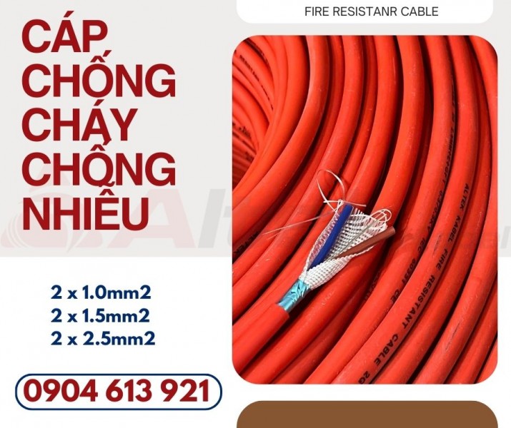 Cáp tín hiệu chống cháy chống nhiễu 2x1.5mm Altek Kabel