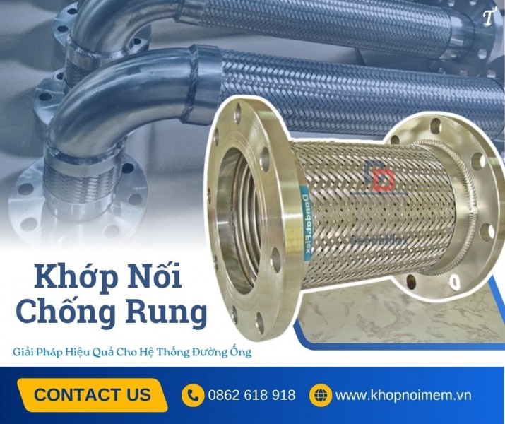 Khớp nối mềm bằng inox, khớp nối inox giảm chấn, khớp nối chống rung inox cho máy bơm