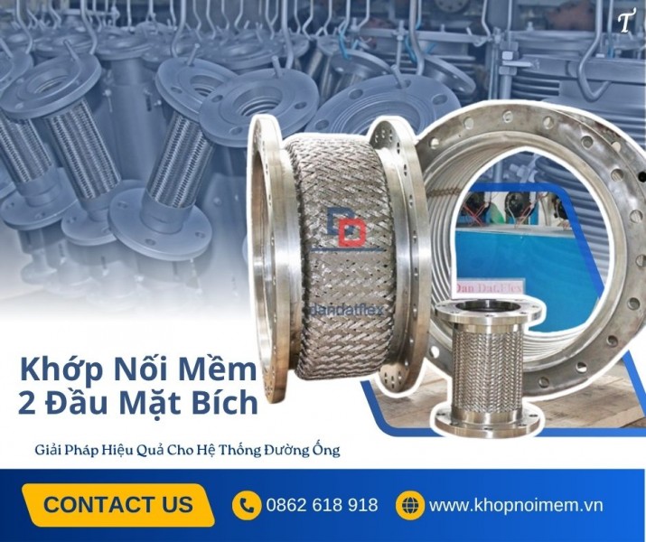 Khớp nối mềm bằng inox, khớp nối inox giảm chấn, khớp nối chống rung inox cho máy bơm