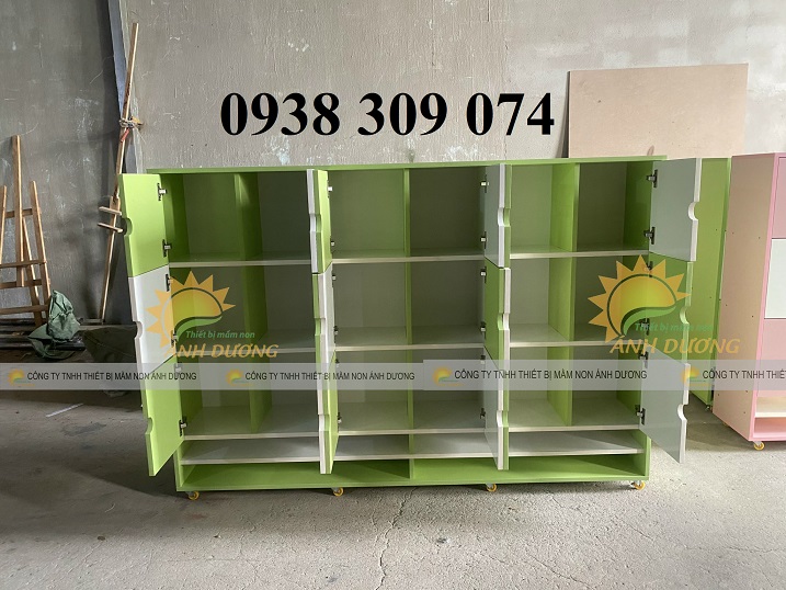 Tủ đựng balo mầm non, tủ cặp dép, kệ giỏ dép mầm non
