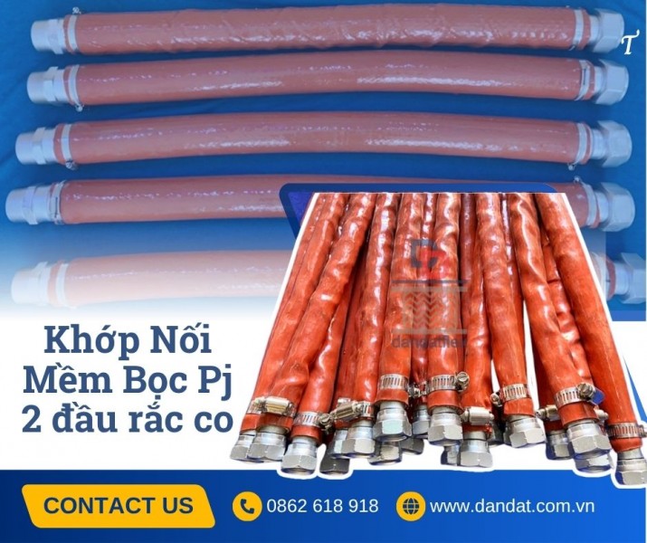 Khớp nối chống rung bằng inox, khớp nối mềm nối bích, khớp nối mềm bọc inox chống cháy