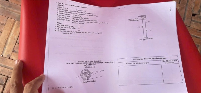 ĐẤT CHÍNH CHỦ - GIÁ TỐT - Cần Bán Đất Xã Tân Thạnh, Thanh Bình, Đồng Tháp