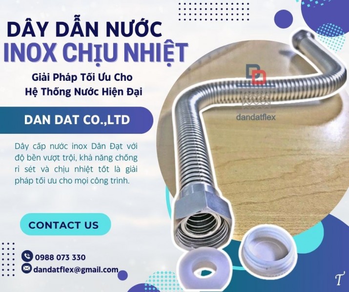 Dây cấp nước nóng lạnh inox, dây dẫn nước nóng lạnh vòi lavabo, dây mềm inox dẫn nước cho vòi chậu