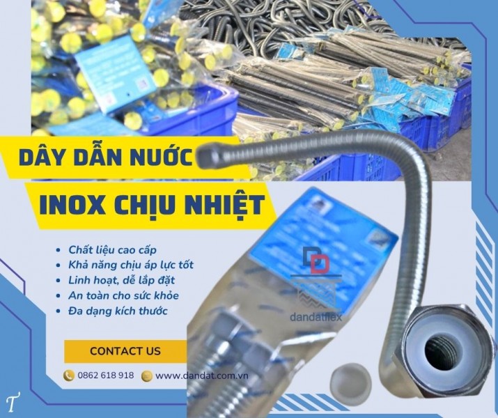 Dây cấp nước nóng lạnh inox, dây dẫn nước nóng lạnh vòi lavabo, dây mềm inox dẫn nước cho vòi chậu