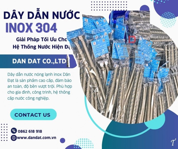 Dây cấp nước nóng lạnh inox, dây dẫn nước nóng lạnh vòi lavabo, dây mềm inox dẫn nước cho vòi chậu