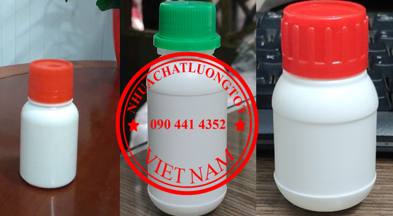 Chai lọ 100ml vuông, lọ nhựa 100ml vàng, chai lọ nhựa HDPE 100ml