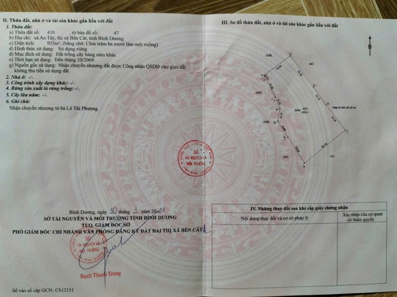 CHÍNH CHỦ CẦN BÁN ĐẤT TẠI AN TÂY – BẾN CÁT, BÌNH DƯƠNG