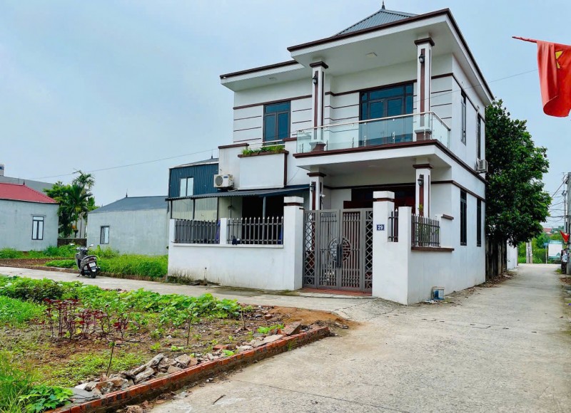 Bán đất 90m2 Phúc Hoà,Phúc Thọ, lô góc 2 thoáng, đường thông ô tô tránh