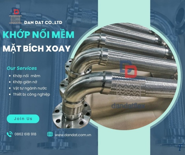 Khớp nối mềm inox nối ren, khớp nối mềm vi sinh, khớp nối kim loại nối ren
