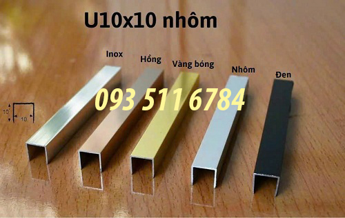 Nẹp ron gạch U10 nhôm Inox nẹp V góc tường nẹp góc âm