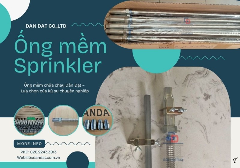 Ống mềm sprinkler, ống mềm nối đầu phun sprinkler, dây mềm kết nối đầu phun chữa cháy