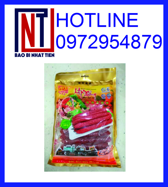 Sản xuất in ấn bao bì lạp xưởng, túi hút chân không đựng lạp xưởng