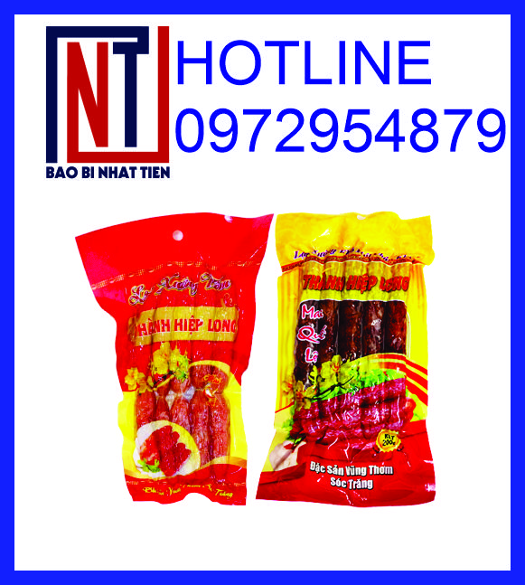 Sản xuất túi PA/PE đựng lạp xưởng, in túi lạp xưởng